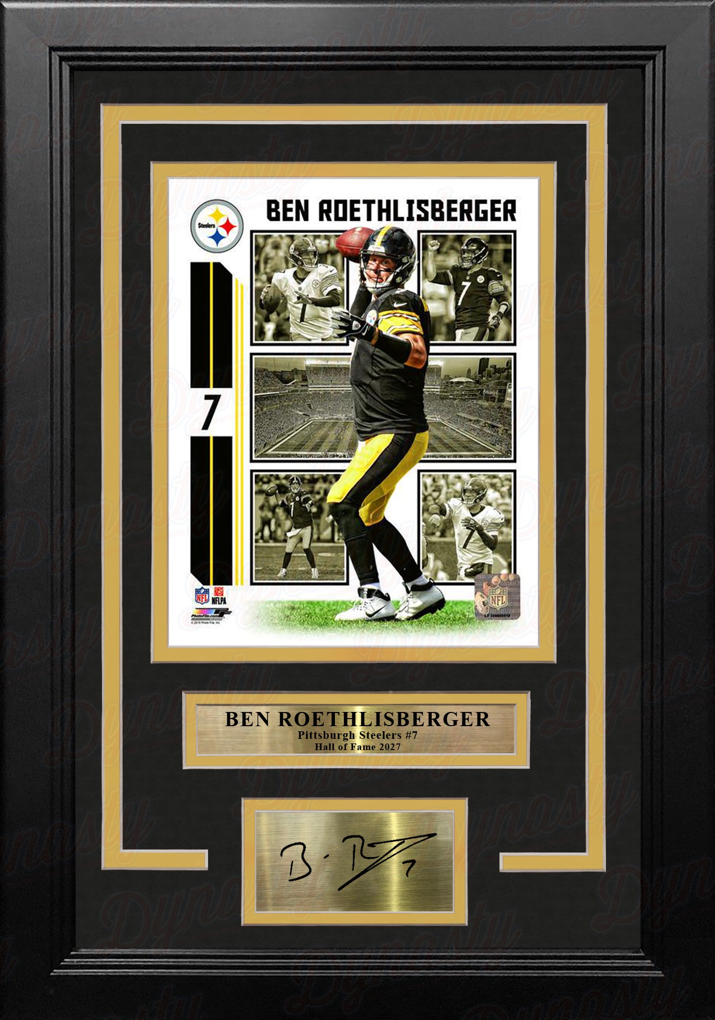 Ben Roethlisberger & Jerome Bettis Pittsburgh Steelers 8x10 Framed Photo  with Engraved Autographs