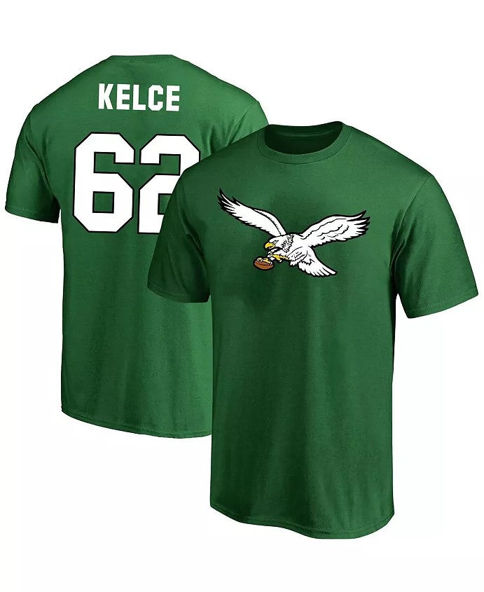 Jason Kelce Philadelphia Eagles Player Icon Name Number T Shirt Kelly Green