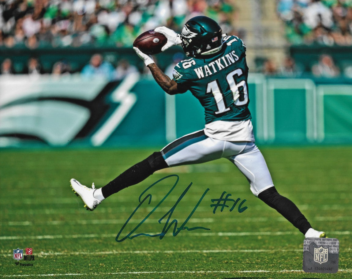 Kenneth Gainwell Touchdown Celebration Philadelphia Eagles Autographed  Football Photo