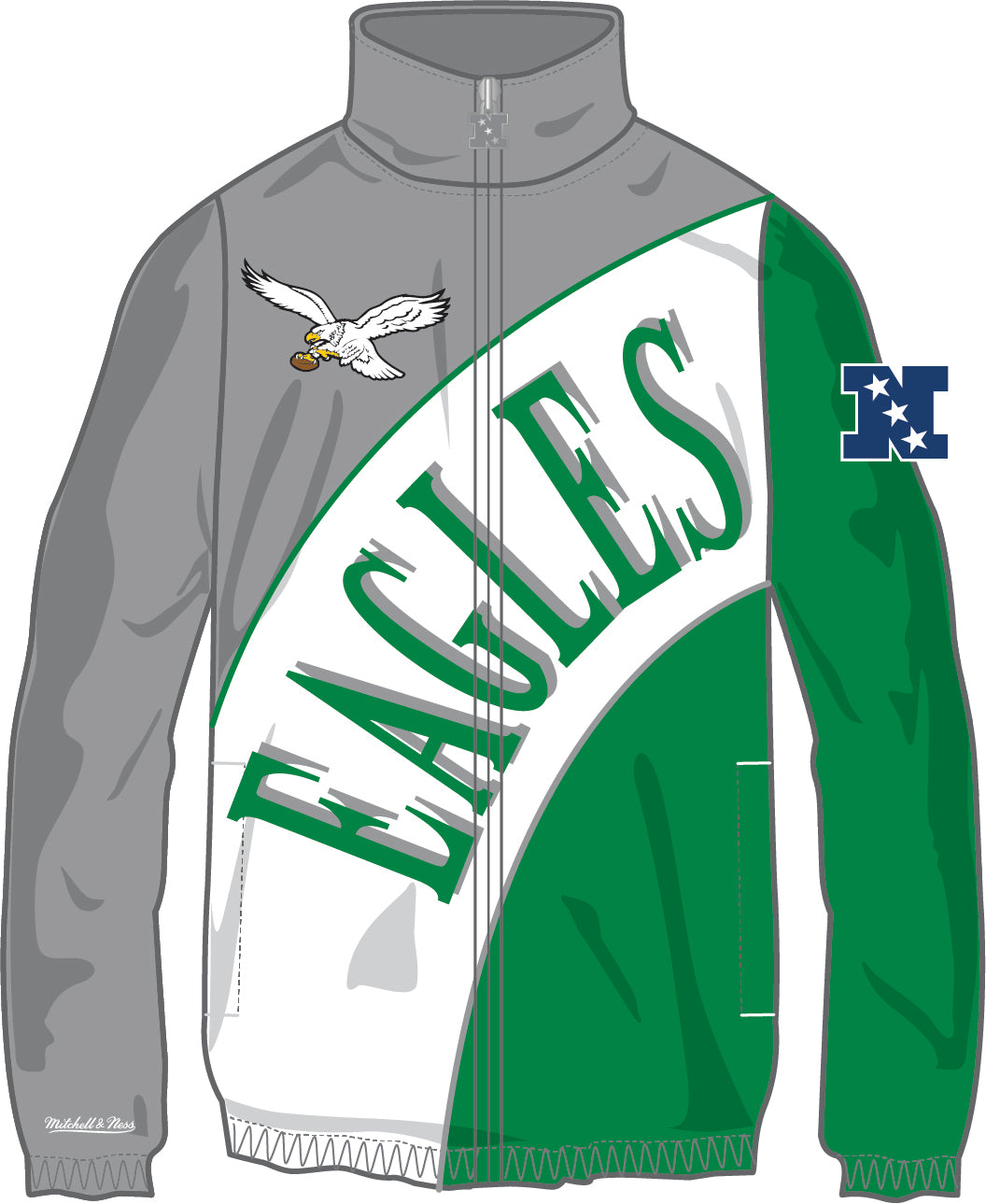 mitchell and ness eagles windbreaker
