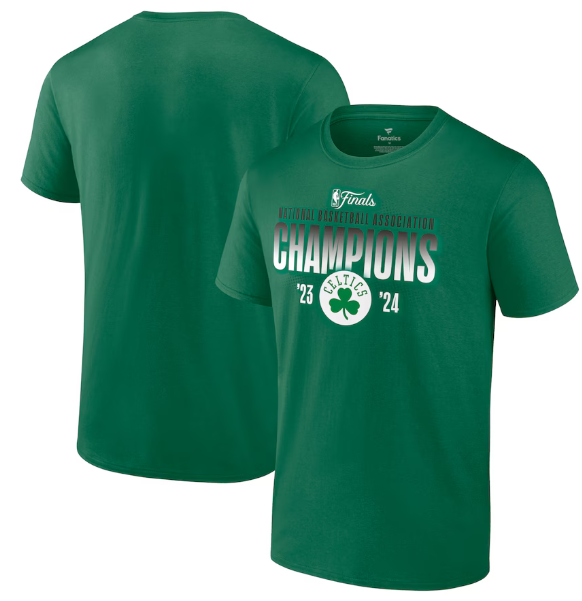 Boston Celtics 18 Time NBA Champions Finals Kelly Green T Shirt