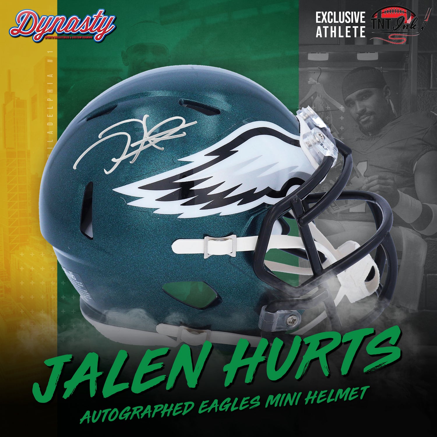 JALEN HURTS AUTOGRAPHED HAND SIGNED CUSTOM FRAMED PHILADELPHIA EAGLES JERSEY  - Signature Collectibles