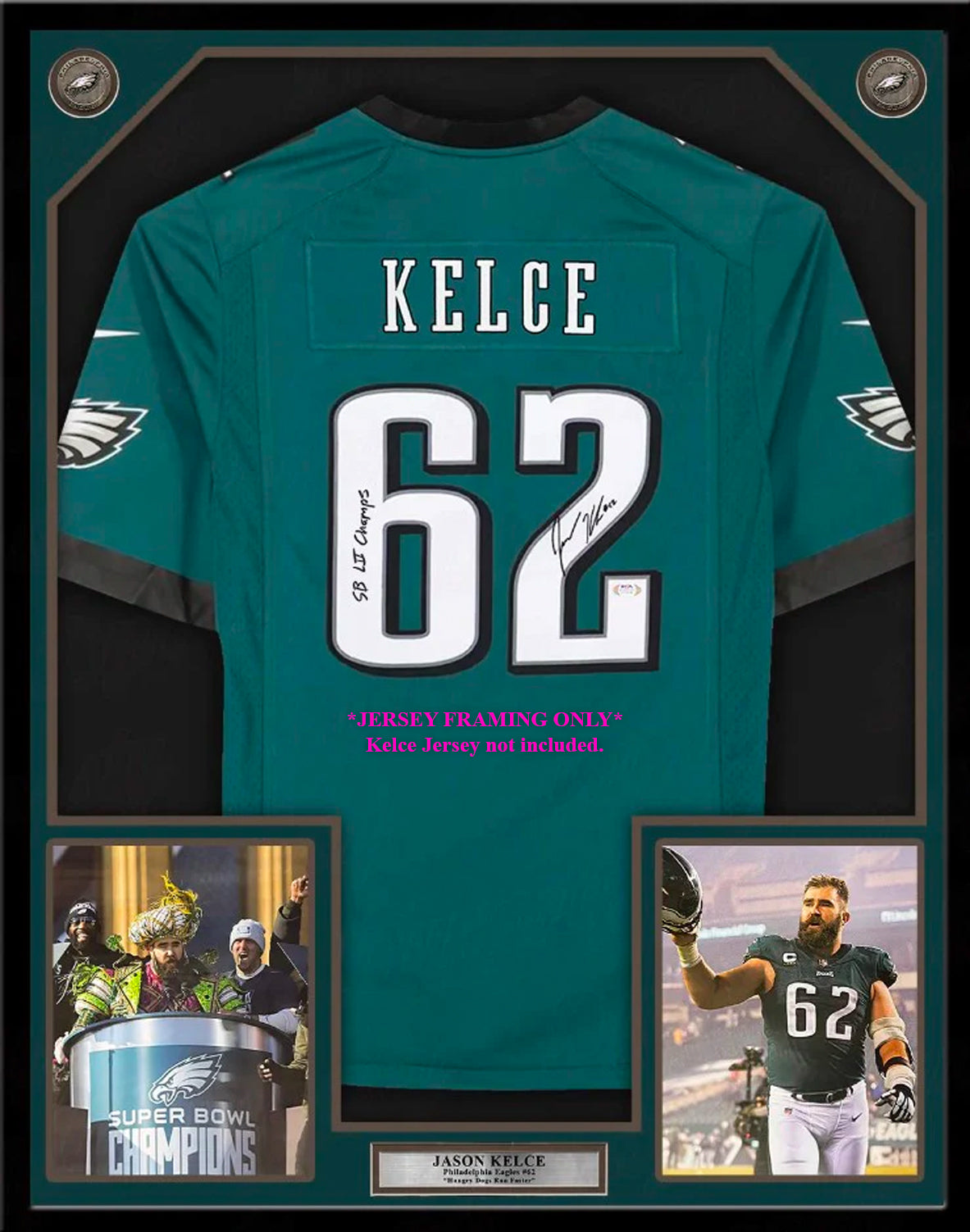 Jason Kelce Philadelphia Eagles Autographed Jersey Framing Upgrade Retirement Pre Sale Opportunity