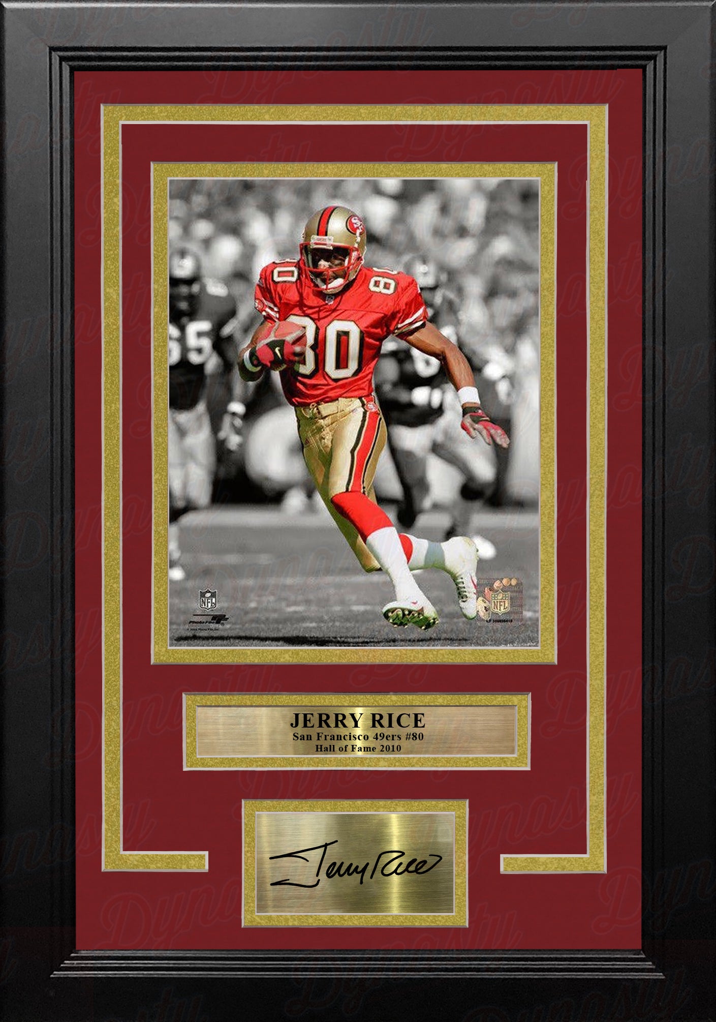 Jerry Rice San Francisco 49ers 8' x 10' Framed Football Spotlight Photo  with Engraved Autograph