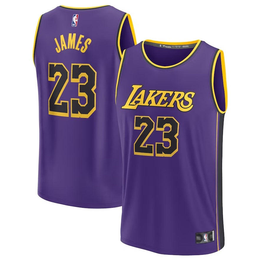 LeBron James Los Angeles Lakers Youth Fast Break Replica Player Jersey Statement Edition Purple