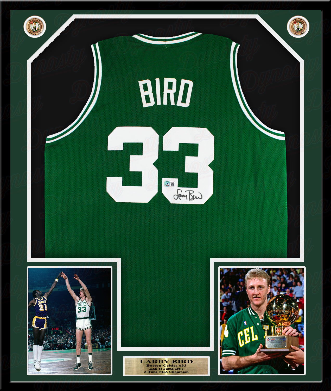 Larry Bird Autographed Signed Boston Celtics Framed Jersey BECKETT COA