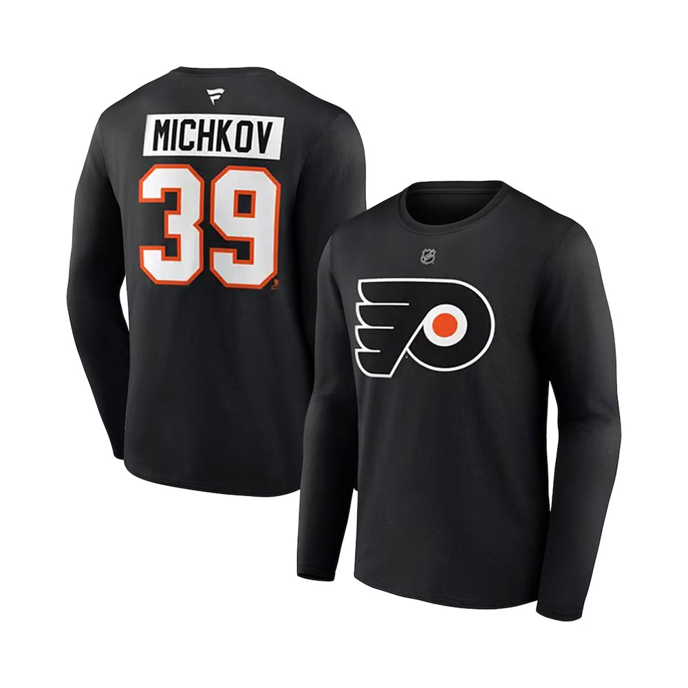 Matvei Michkov Philadelphia Flyers Authentic Name Number Adult Long Sleeve Shirt Black