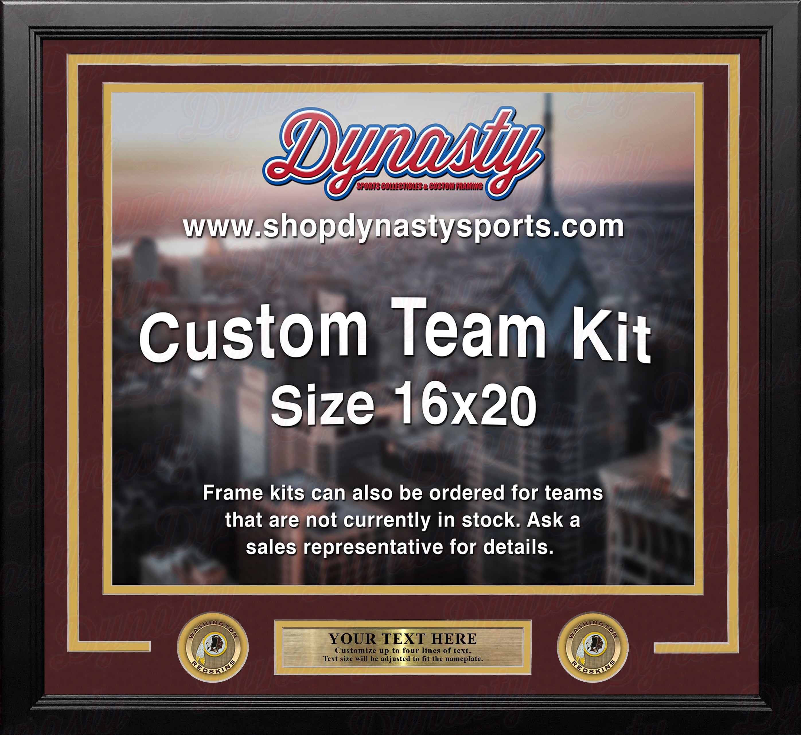 Washington Redskins Custom NFL Football 16x20 Picture Frame Kit