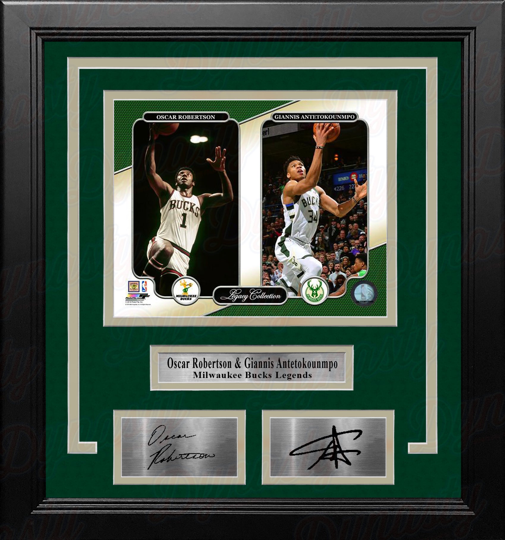 Milwaukee Bucks Giannis Antetokounmpo Autographed Framed Green