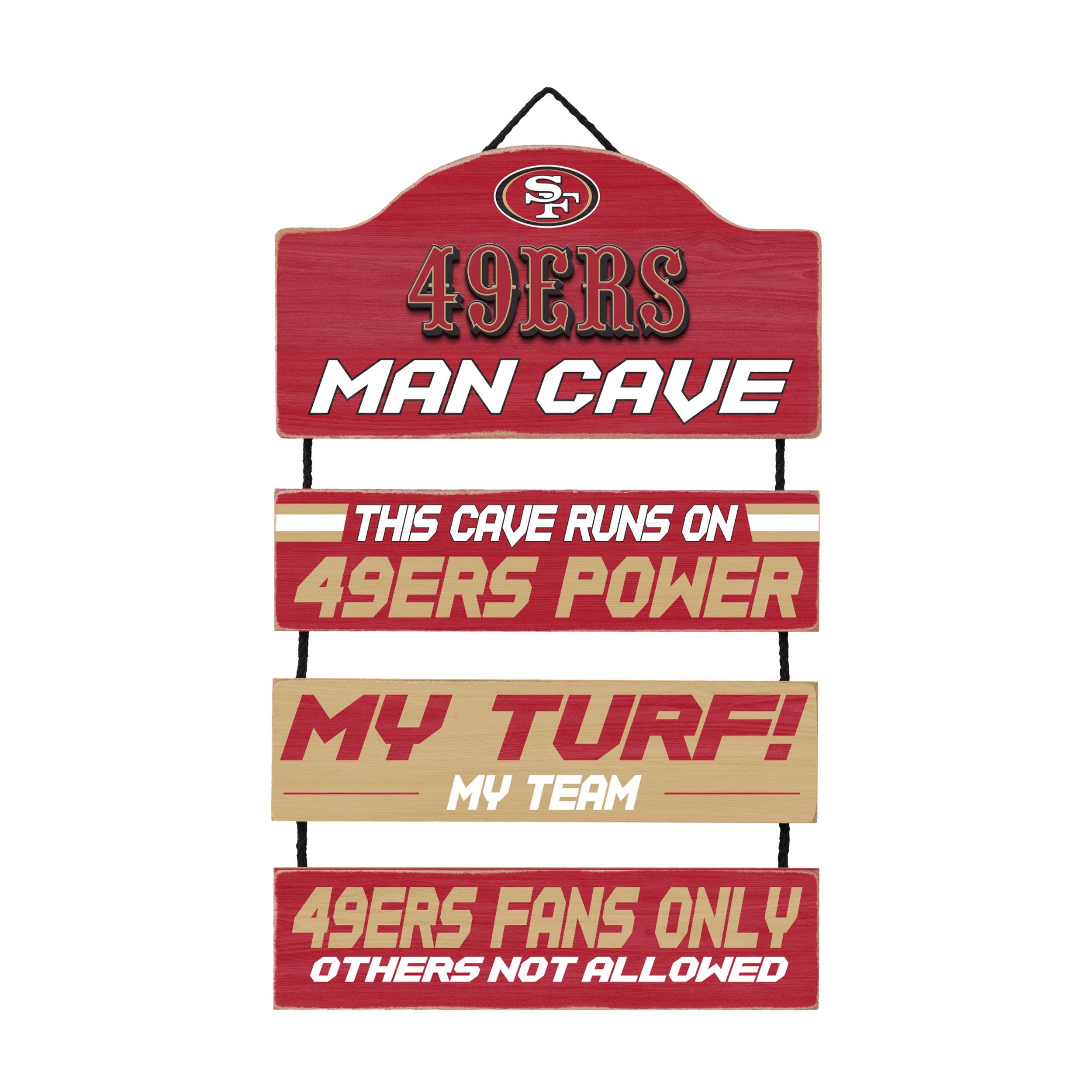 : San Francisco 49ers Fan Cave Wood Sign : Sports Fan Decorative  Plaques : Sports & Outdoors