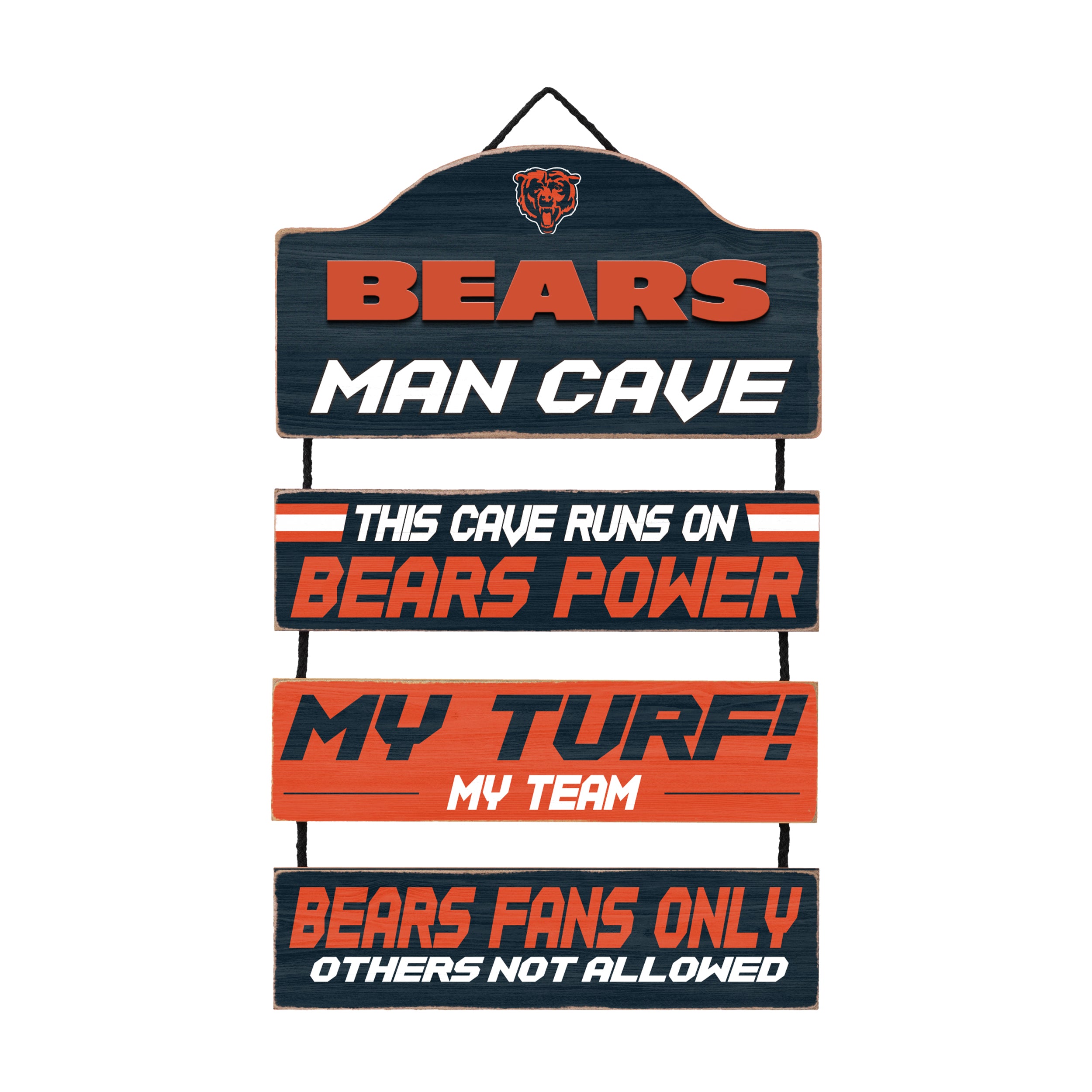 Chicago Bears Wooden Man Cave Dangle Sign - Dynasty Sports & Framing