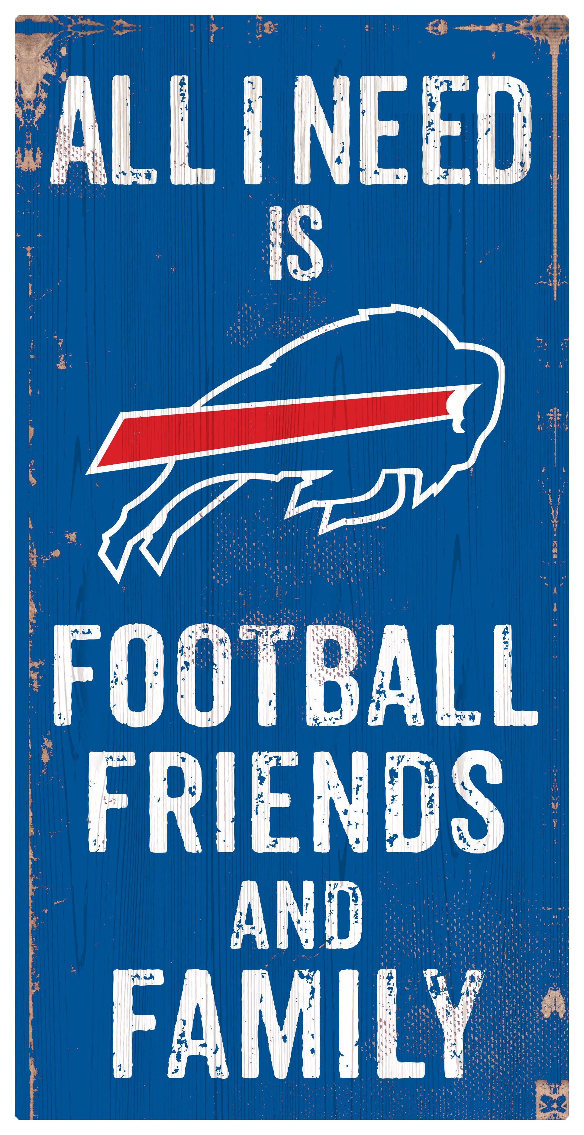 Buffalo Bills NFL Wood State Sign