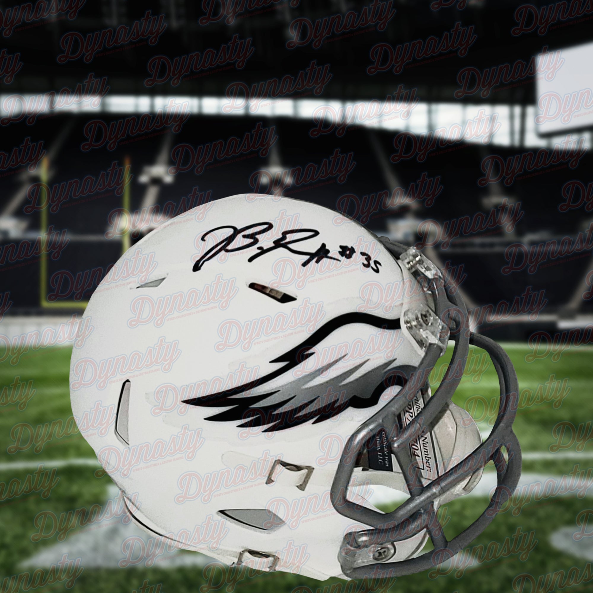 Philadelphia Eagles CUSTOM Matte White - Metallic Silver Mini