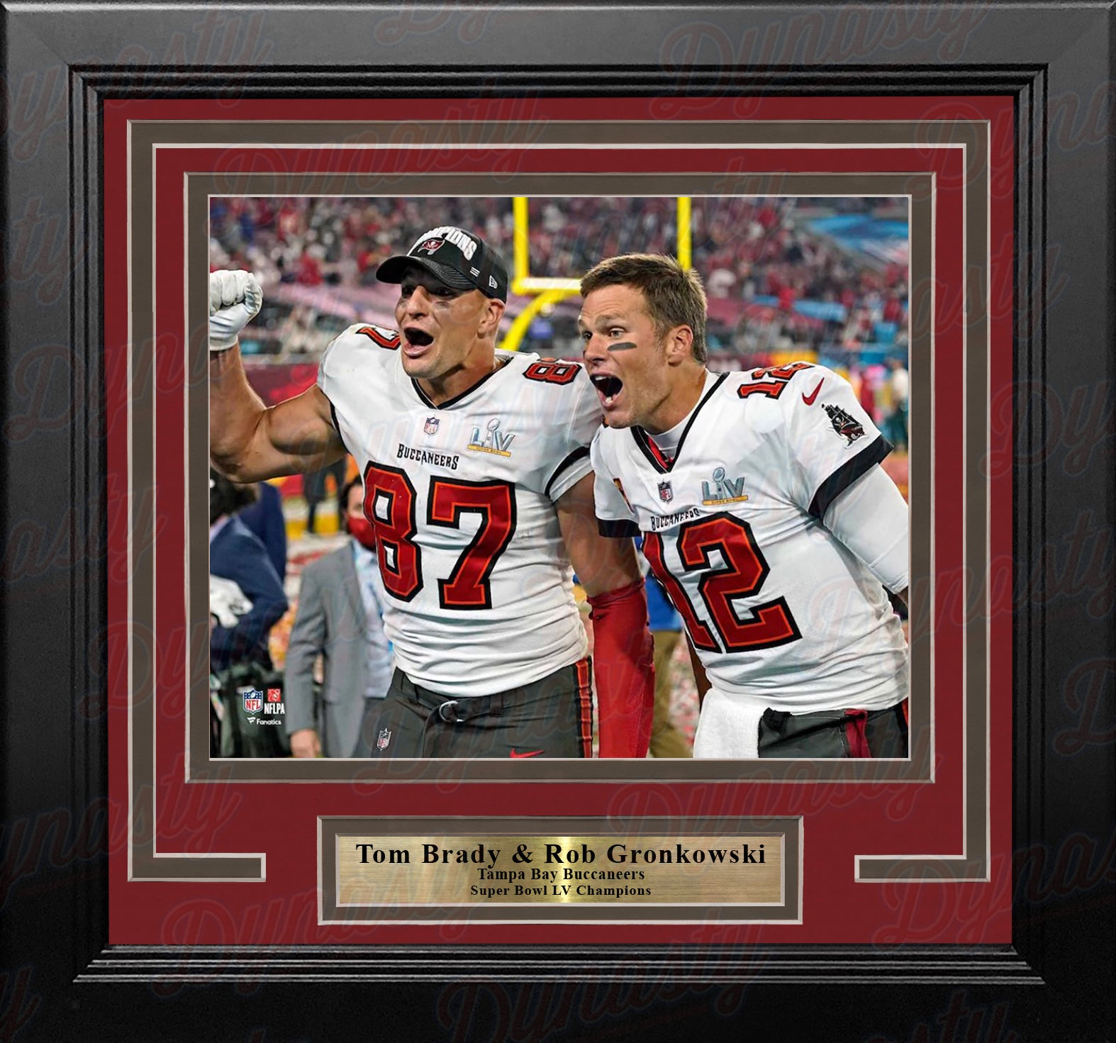 Tom Brady & Rob Gronkowski Super Bowl LV Champions Tampa Bay Buccaneers  8x10 Framed Football Photo