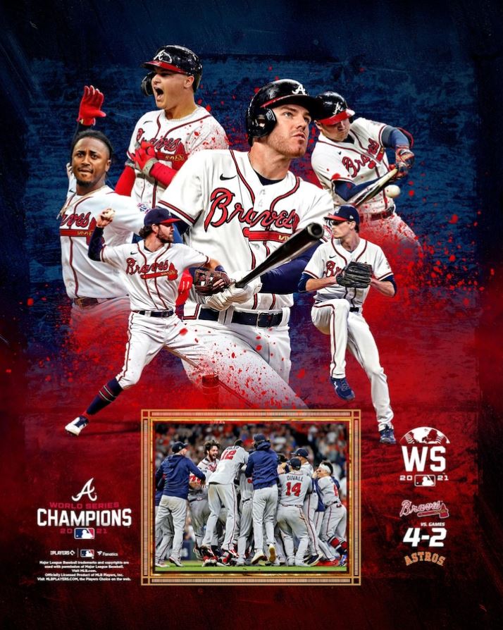 Framed The Atlanta Journal-Constitution Champs Braves 2021 World Series  Champions 17x27 Baseball Newspaper Cover Photo Professionally Matted #1