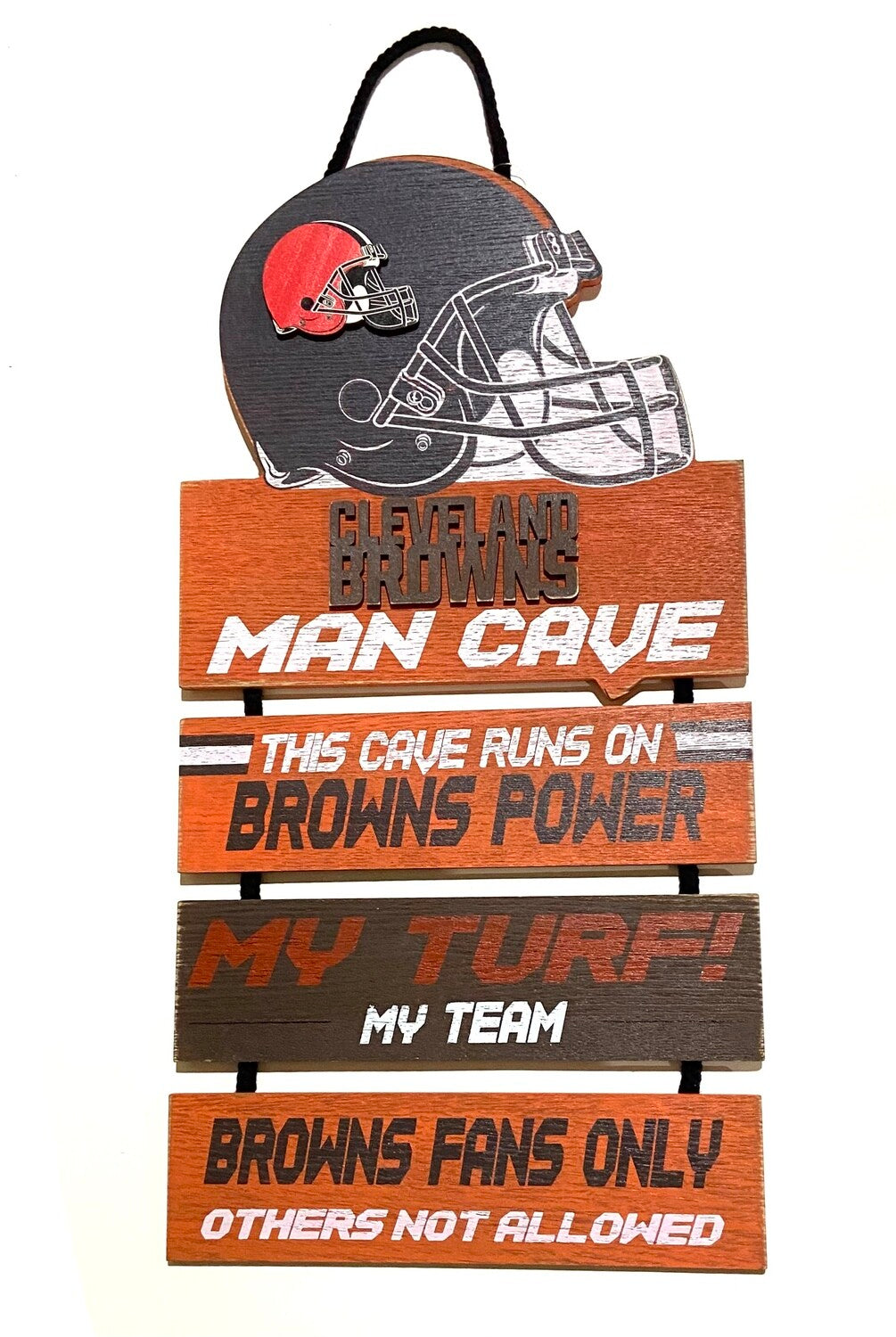 Cleveland Browns Wooden Helmet Man Cave Dangle Sign - Dynasty Sports &  Framing