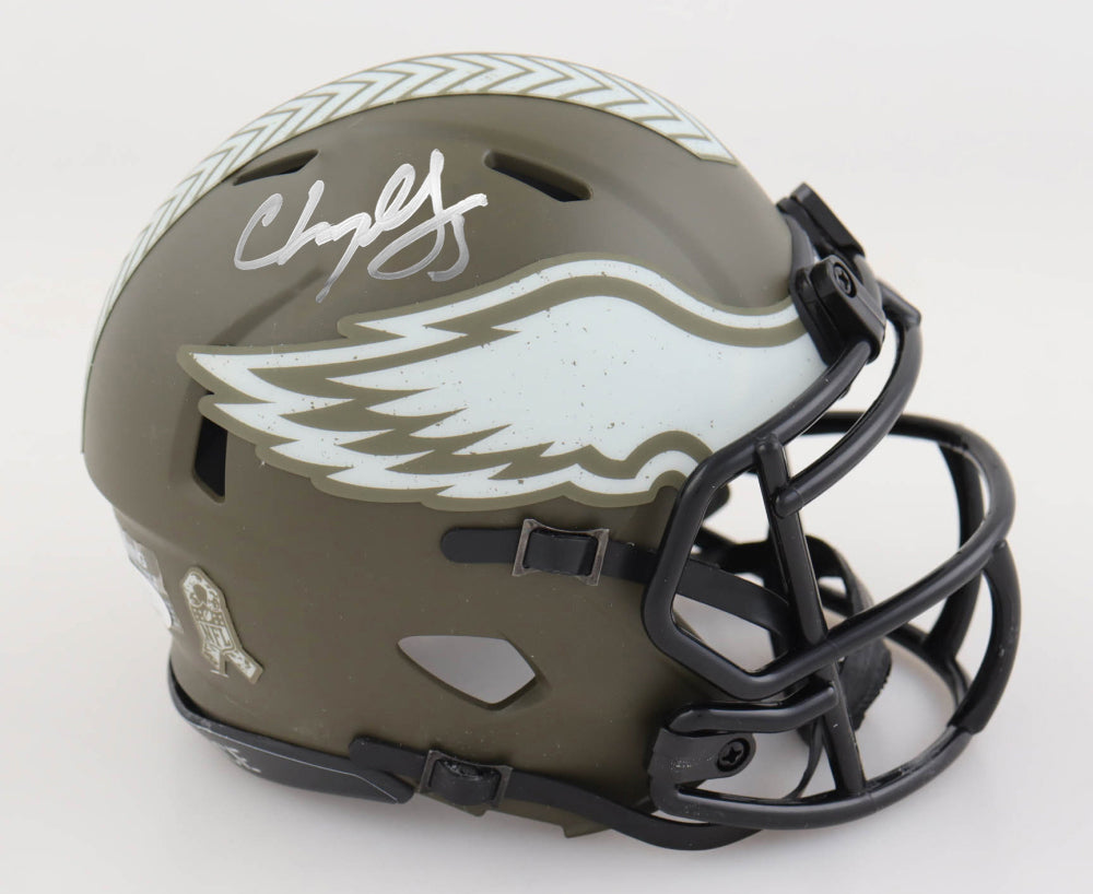 Randall Cunningham Signed Eagles Salute to Service Mini Speed Helmet BAS