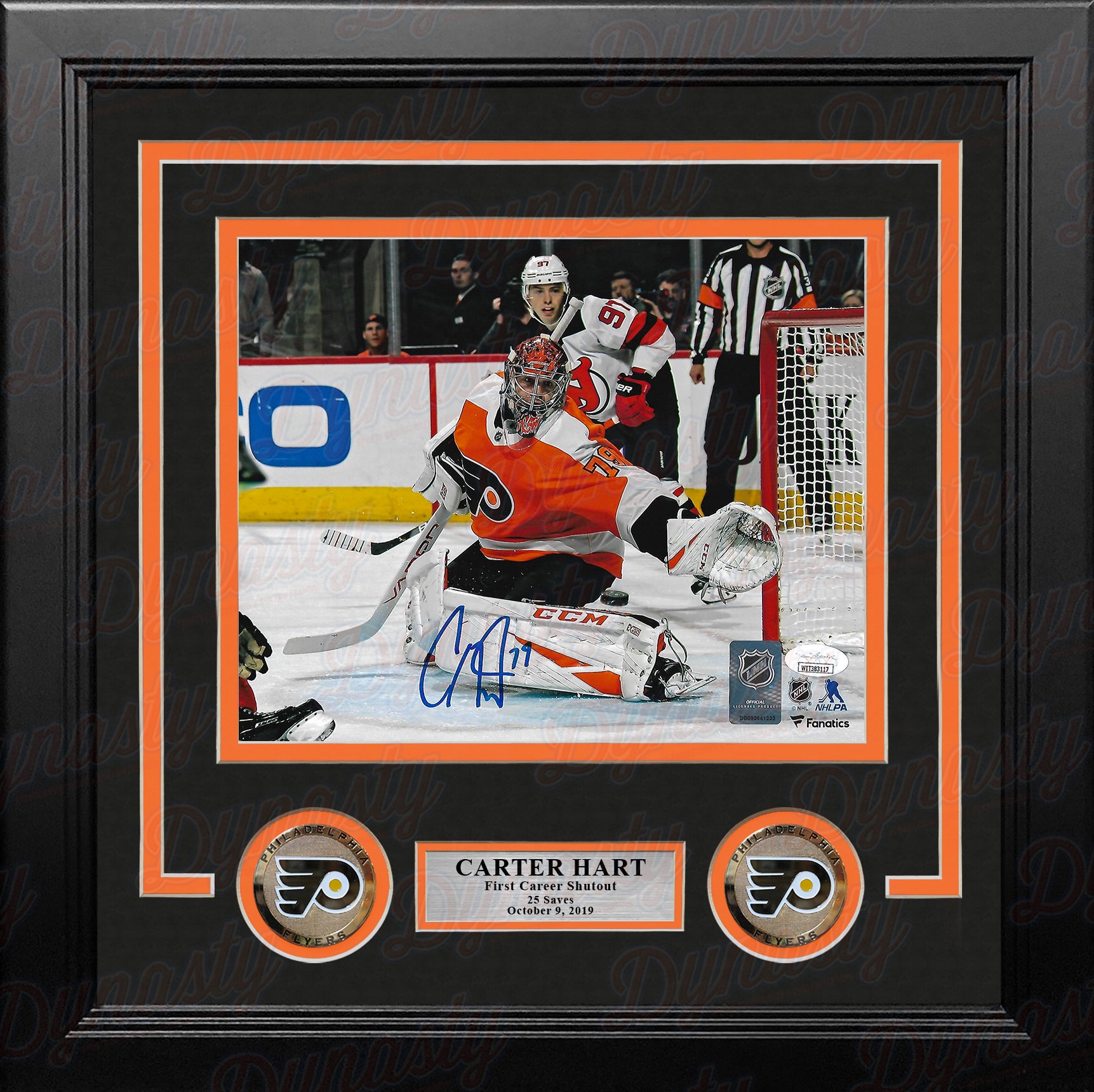 Carter Hart Autographed Philadelphia Flyers Framed Hockey Jersey