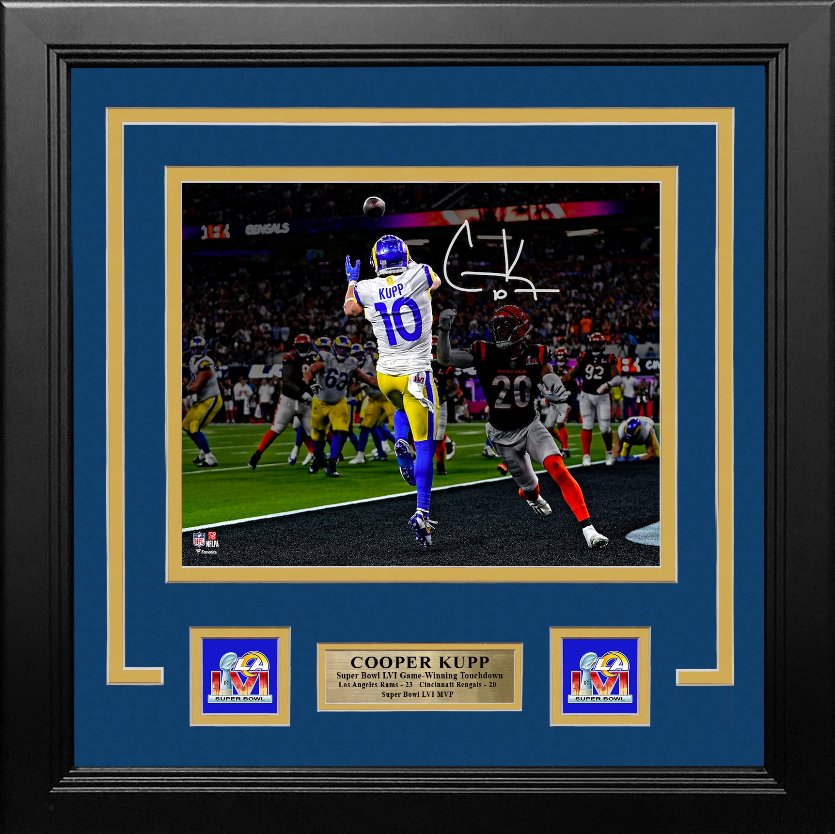 Cooper Kupp Super Bowl LVI Game-Winning Touchdown Los Angeles Rams  Autographed 8x10 Framed Photo