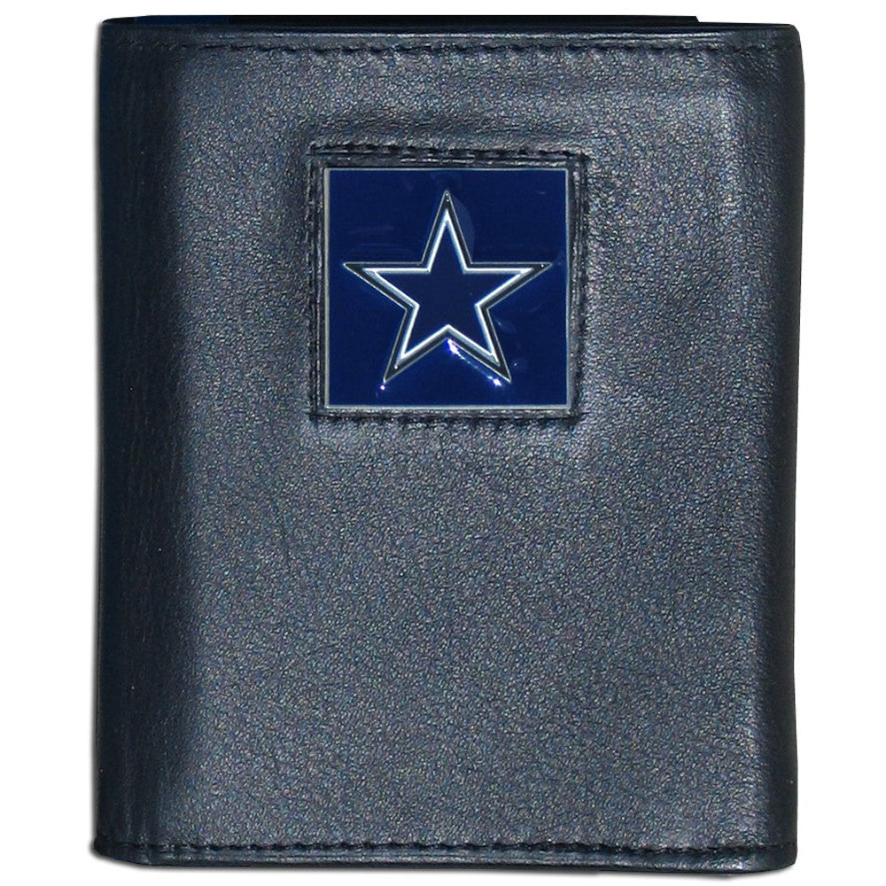 Dallas Cowboys FineGrain Leather Tri-Fold Wallet - Dynasty Sports