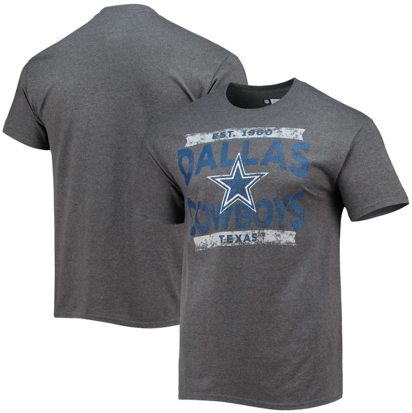 Dallas Cowboys Heroic Play T-Shirt - Heathered Charcoal