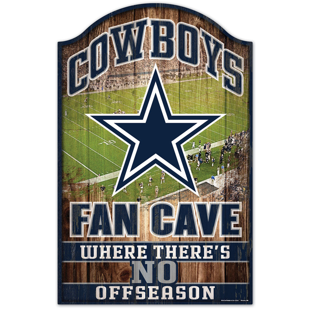 Dallas Cowboys Fan Cave 11 x 17 Wood Sign - Dynasty Sports & Framing