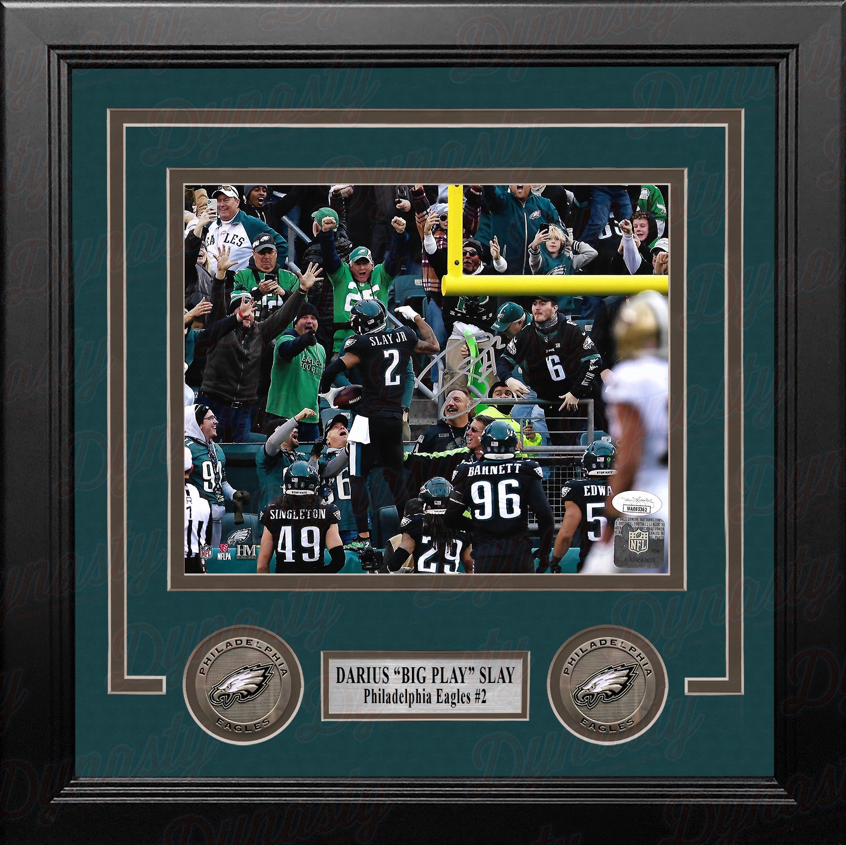 Darius Slay Celebrates with the Fans Philadelphia Eagles Autographed  Football Photo - Dynasty Sports & Framing