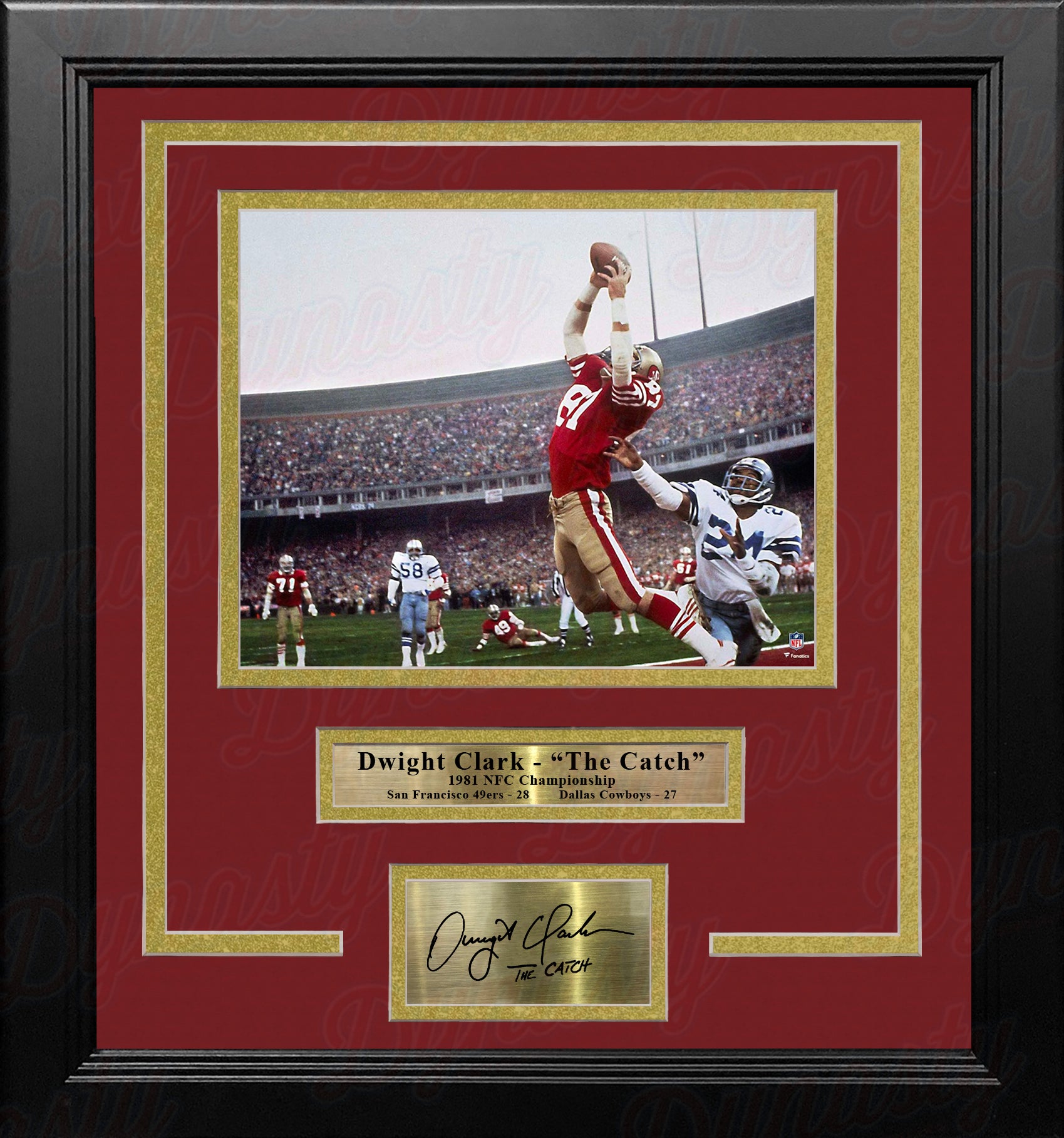 Dwight Clark 1981 NFC Championship Catch San Francisco 49ers 8x10 Framed  Photo with Engraved Autograph