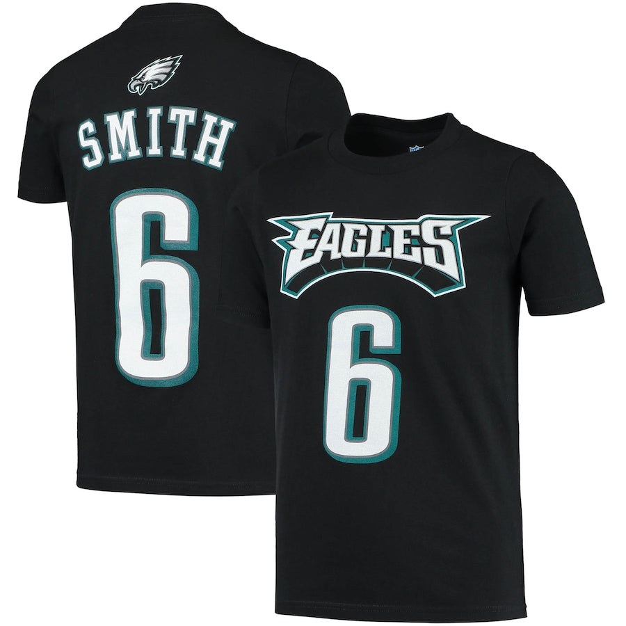 AJ Brown Philadelphia Eagles Youth Mainliner Name & Number T-Shirt - Black  - Dynasty Sports & Framing