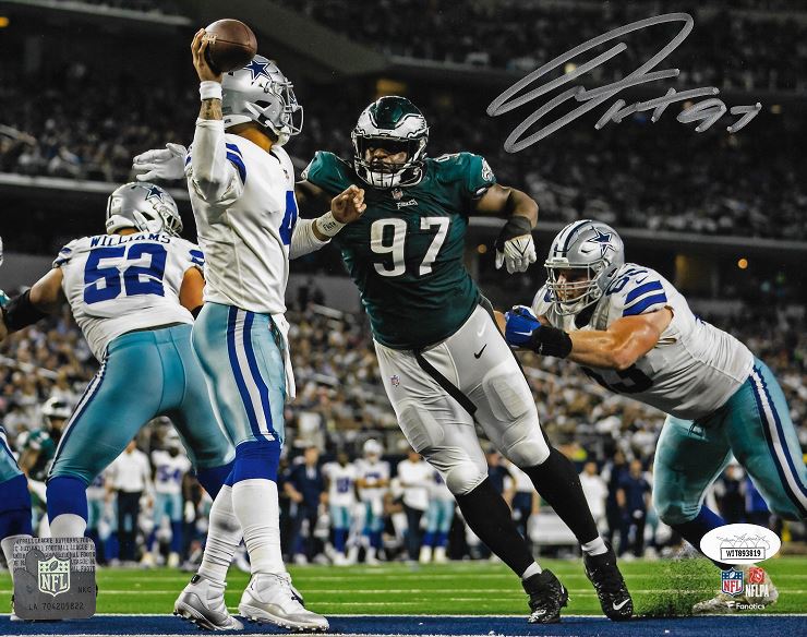 Javon Hargrave v. Cowboys Philadelphia Eagles Autographed Football Photo