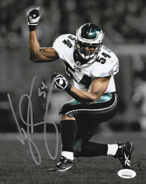 Jeremiah Trotter Blackout Philadelphia Eagles Autographed 16' x