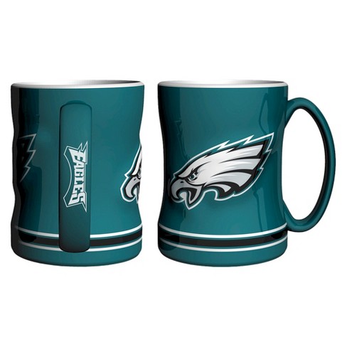 NFL PHILADELPHIA EAGLES CERAMIC RELIEF MUG/COFFEE MUG 14 OZ. NEW