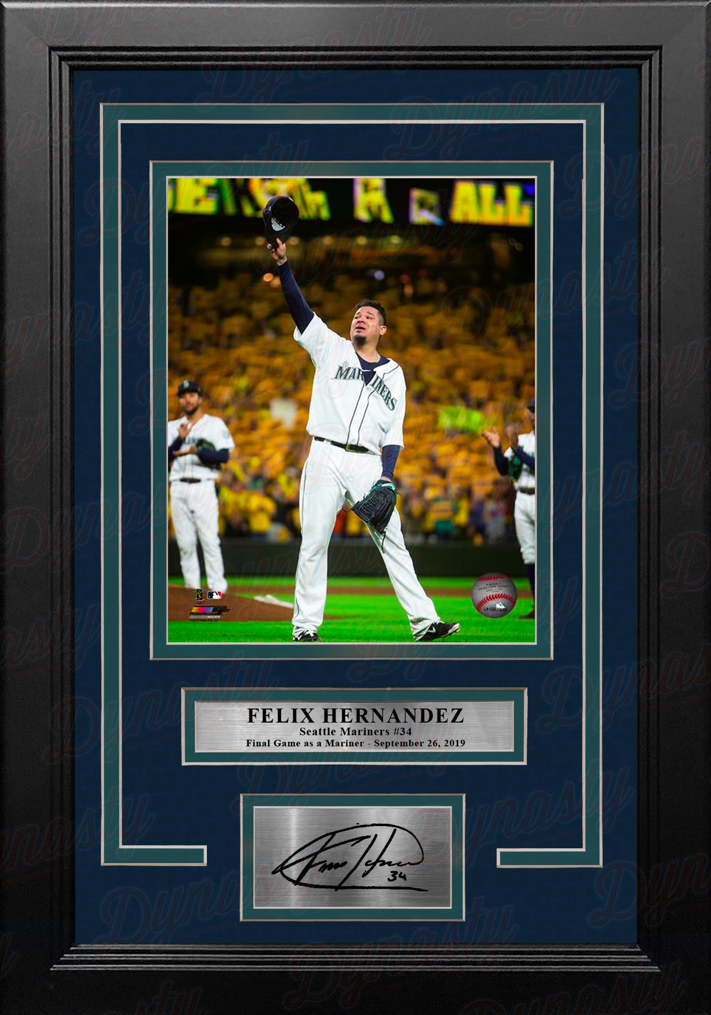 Felix Hernandez Seattle Mariners Final Game in Seattle 8x10 Framed Photo  with Engraved Autograph