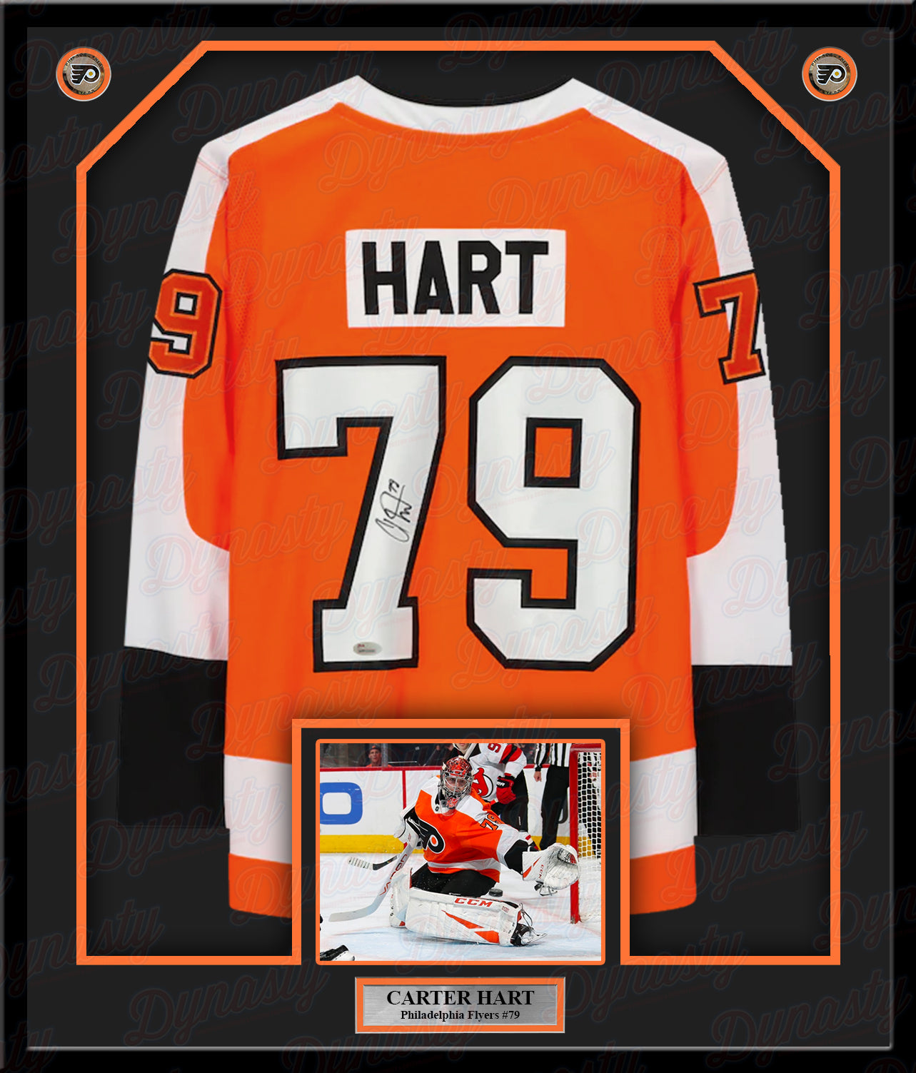 Carter Hart Signed Flyers LE Jersey Inscribed NHL Debut & 1st