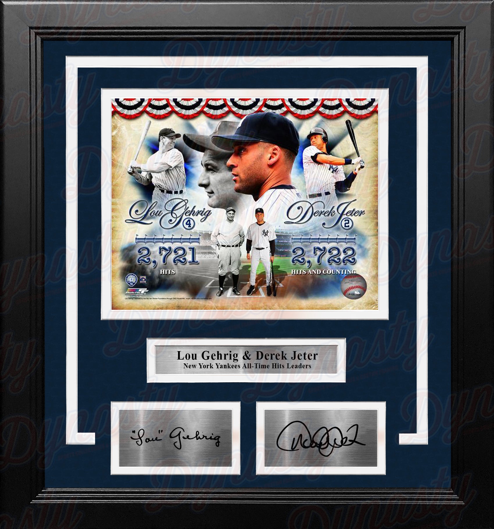 Derek Jeter Autographed Signed Framed Matted Ny Yankees Jersey