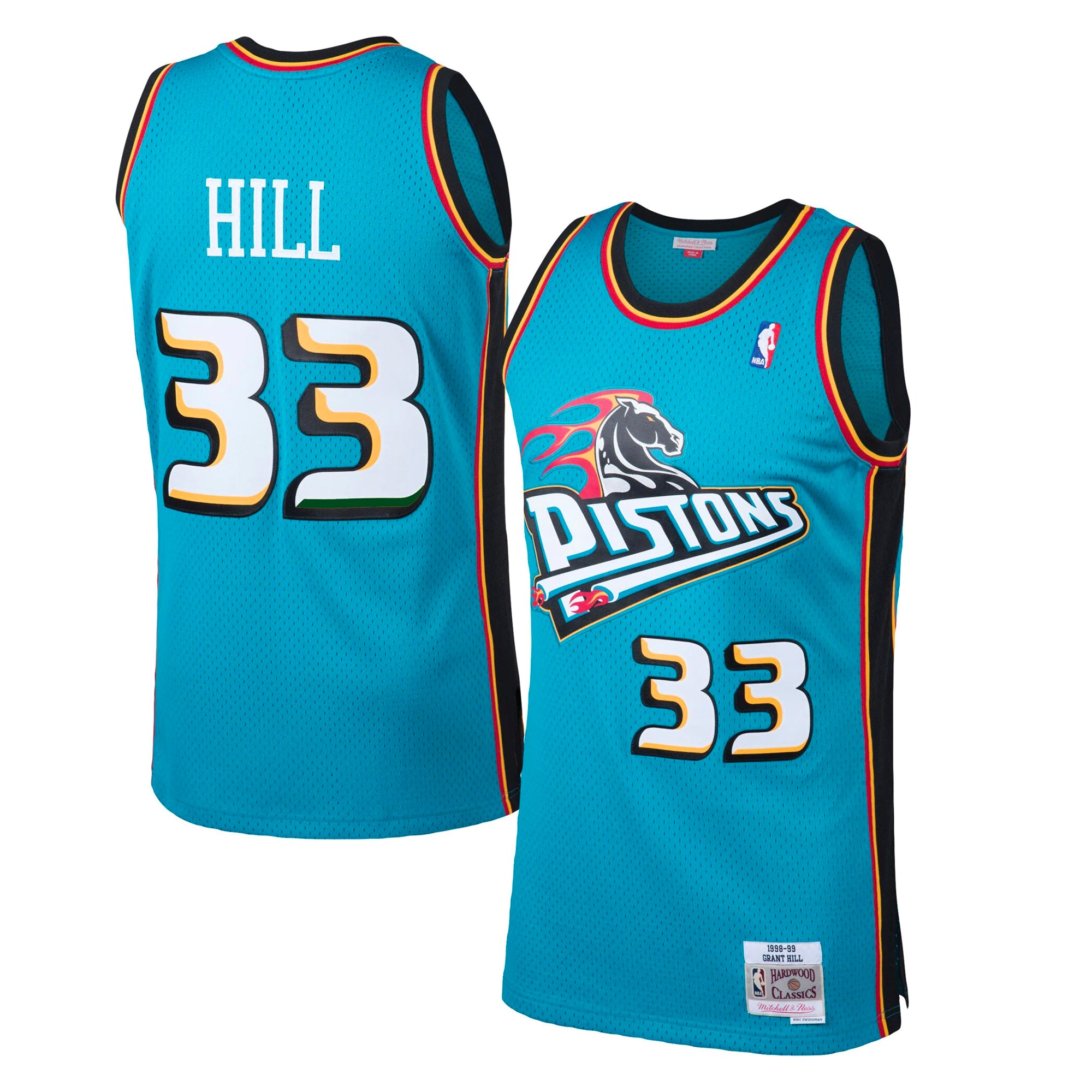 Grant Hill Detroit Pistons Mitchell & Ness Teal 1998-99 Hardwood Classics  Swingman Jersey