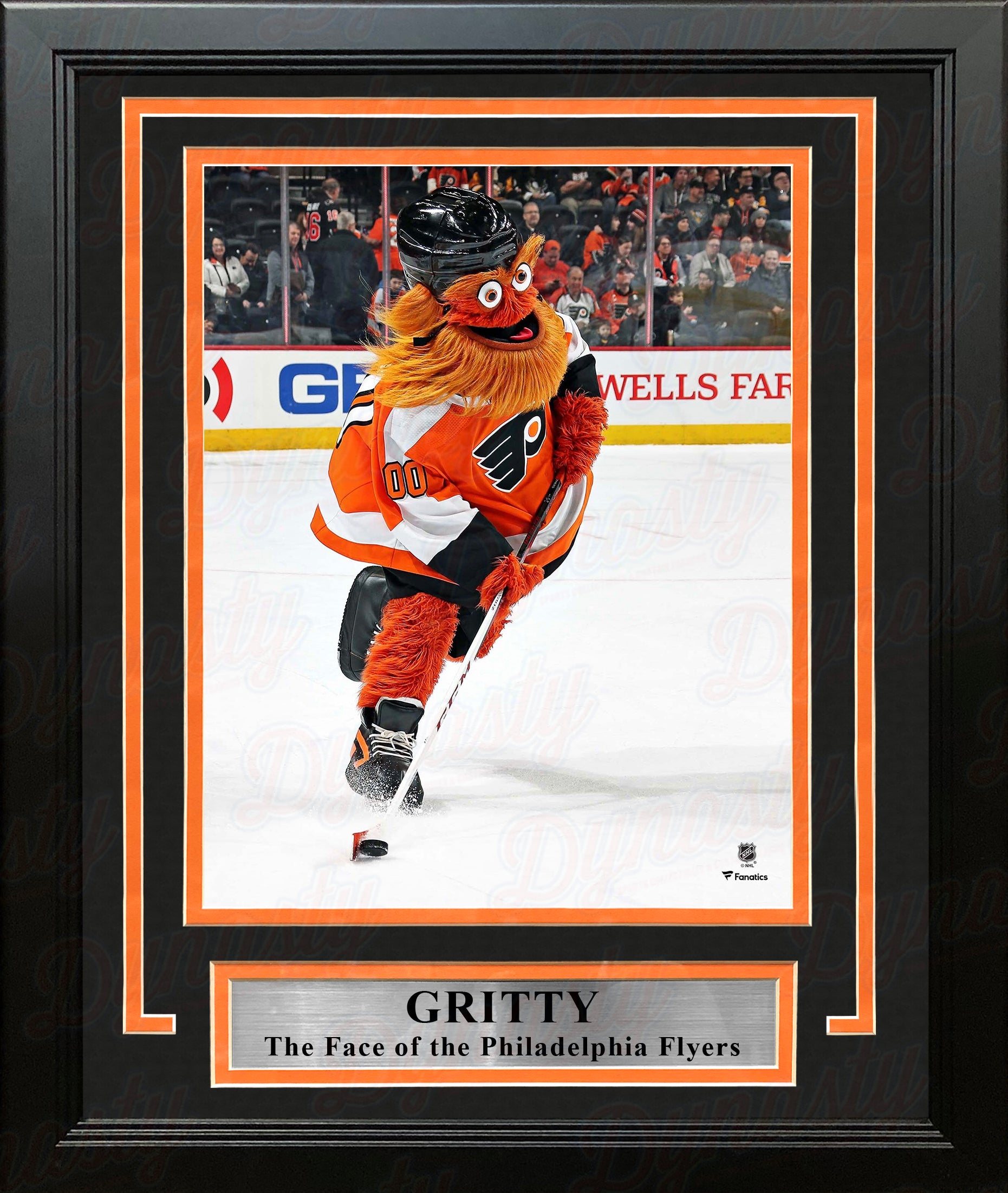 Gritty Skating Down the Ice Philadelphia Flyers 8 x 10 Framed Hockey  Mascot Photo
