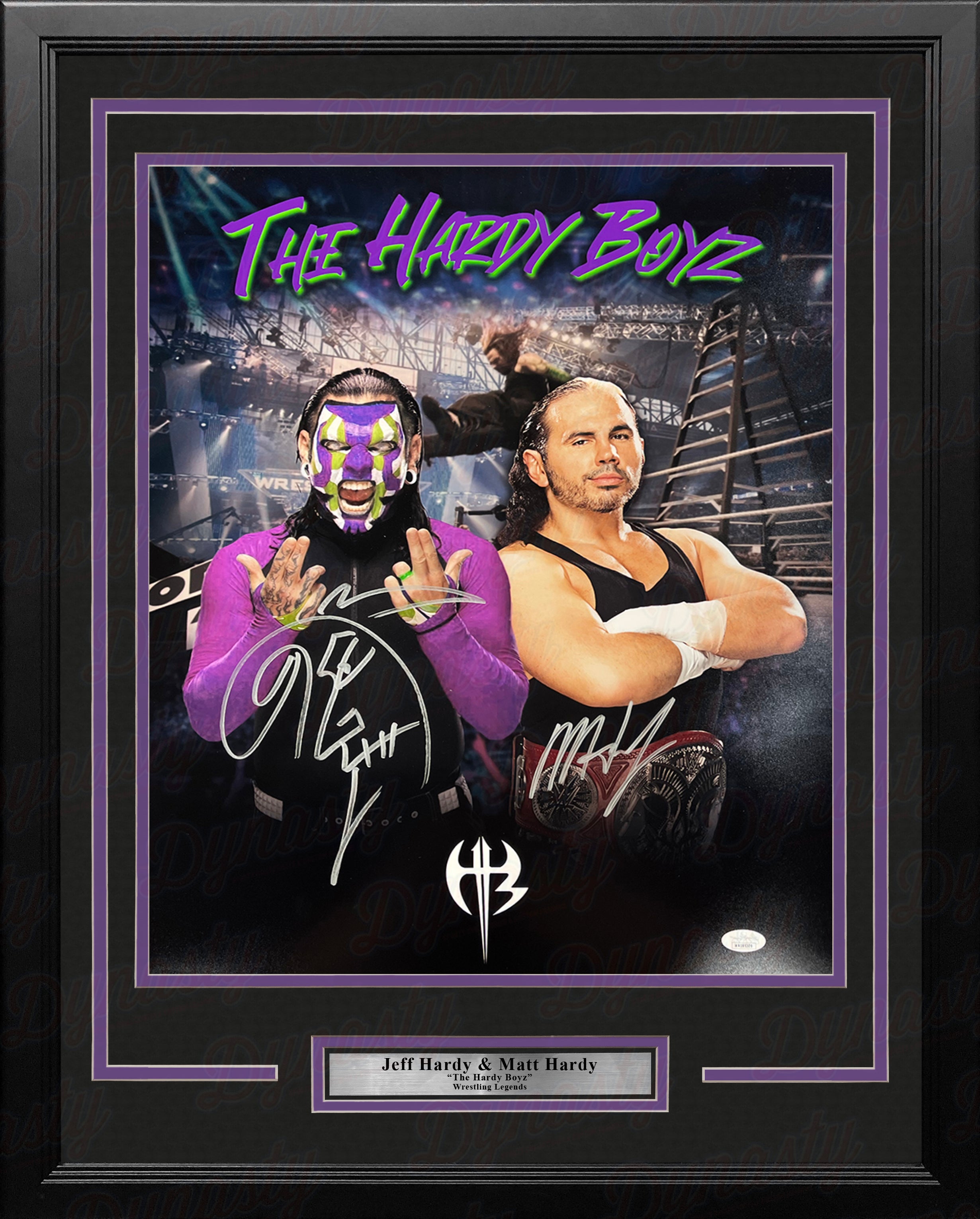 Jeff & Matt Hardy Signed Autographed WWE Championship Title Belt Hardy  Boys AEW