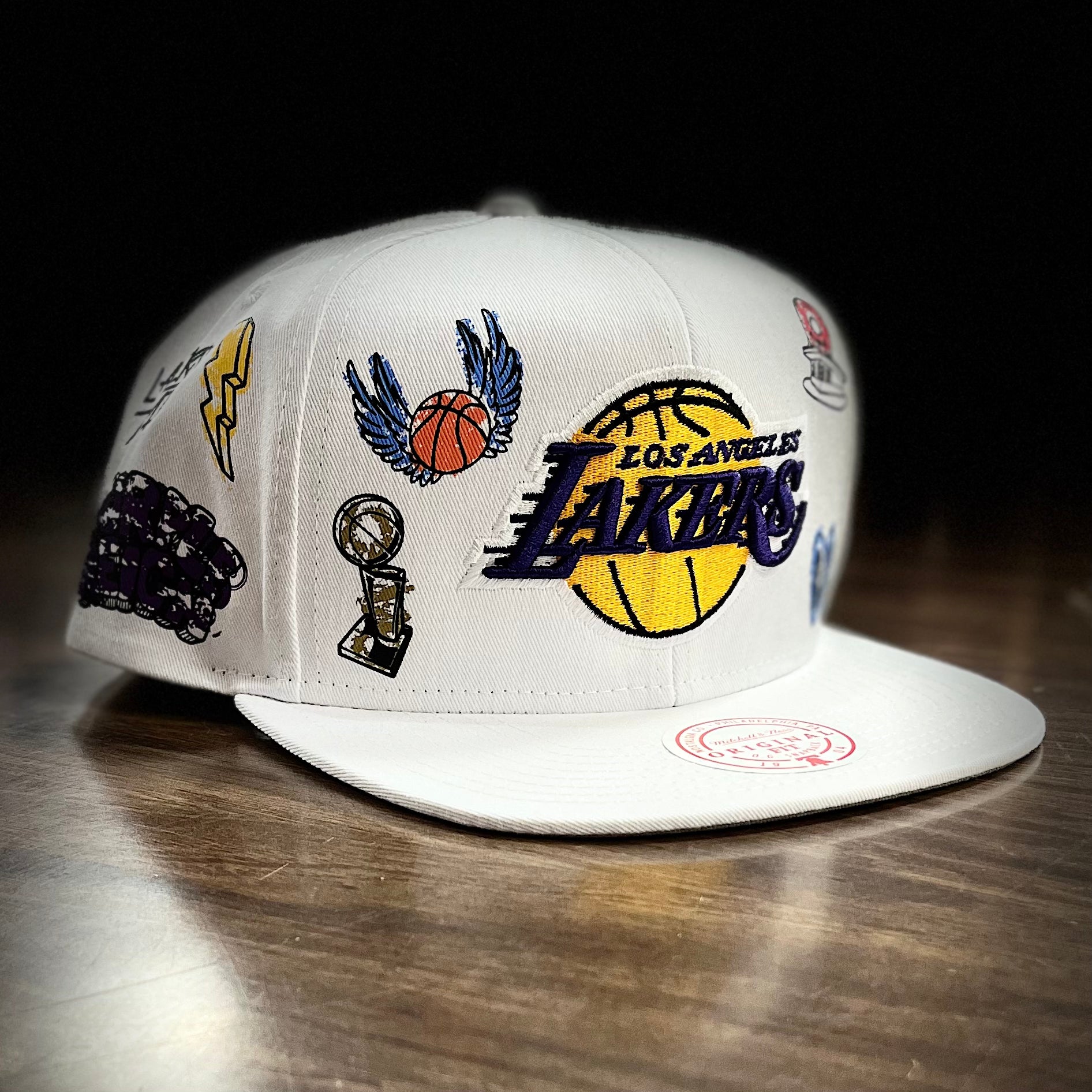 Los Angeles Lakers Mitchell & Ness Hand Drawn Hardwood Classics Snapback Hat