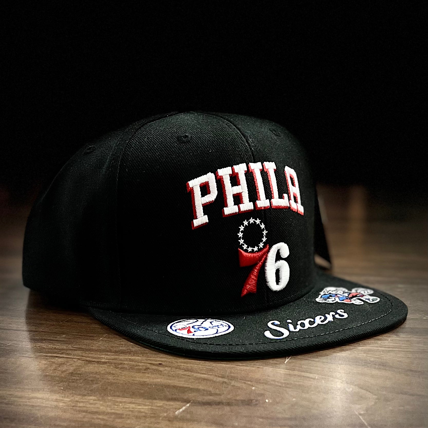 Philadelphia 76ers Mitchell & Ness What the Pinstripe Snapback Hat -  Dynasty Sports & Framing