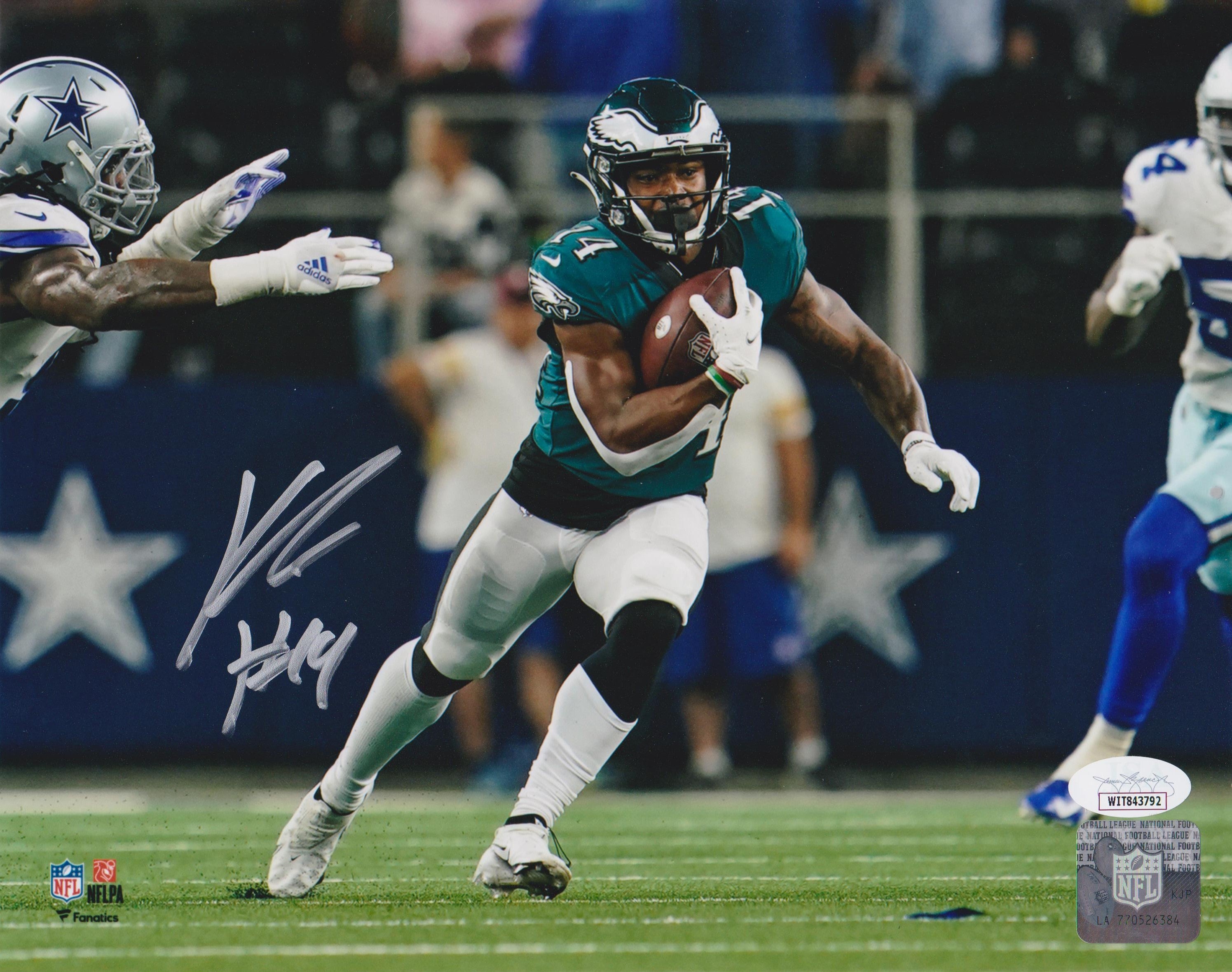 Kenneth Gainwell First Touchdown Philadelphia Eagles Autographed Football  Photo - JSA Authenticated