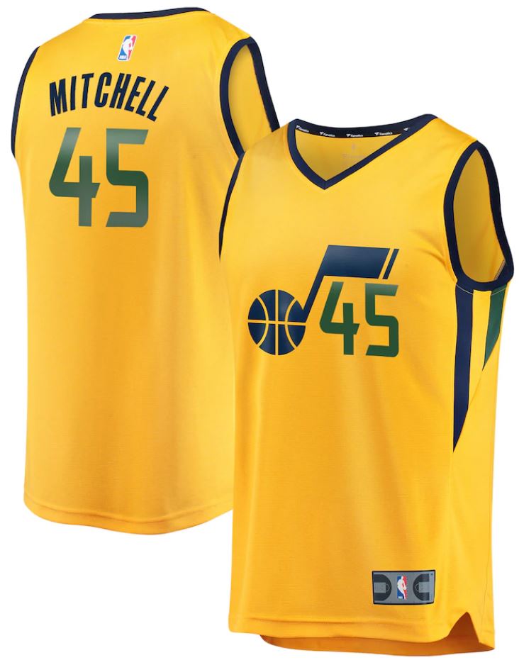Nike NBA Utah Jazz #45 Donovan Mitchell Gold Swingman Jersey