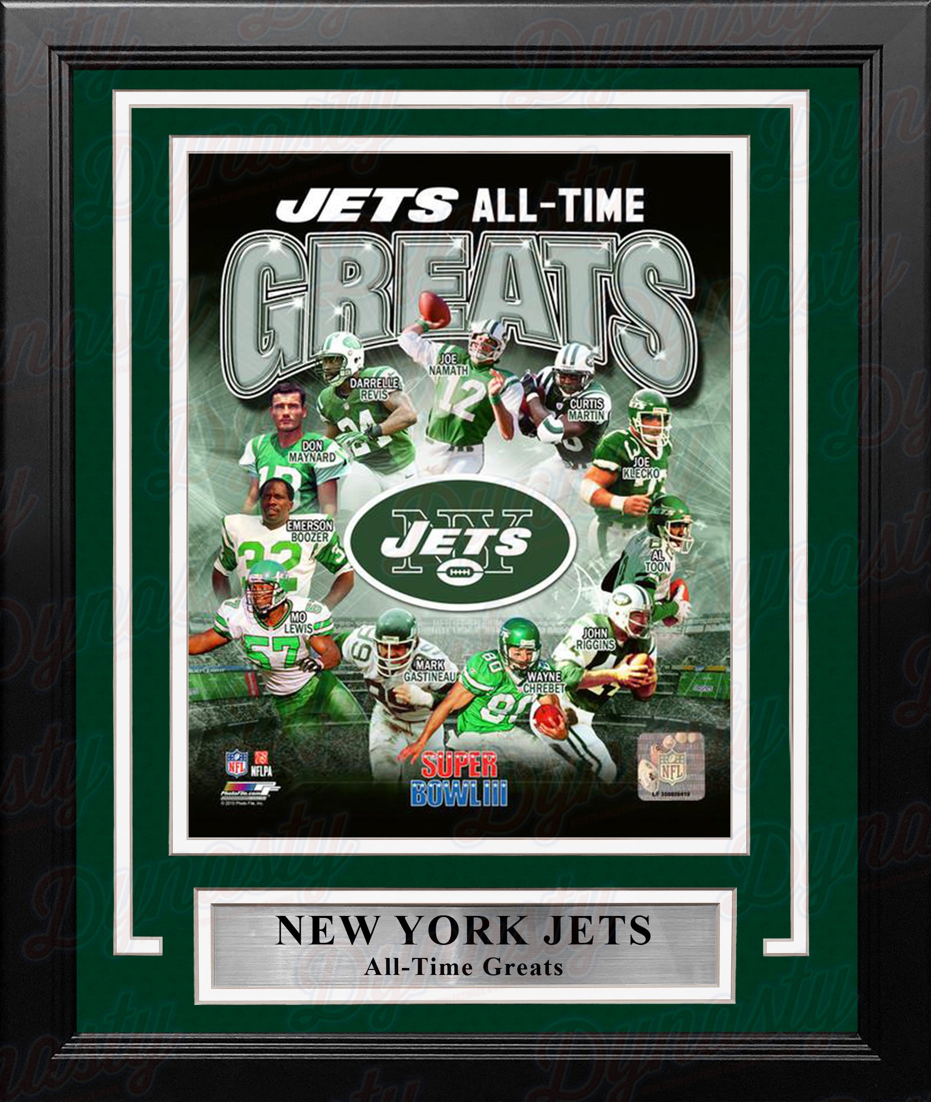 New York Jets All-Time Greats 8' x 10' Framed Football Photo