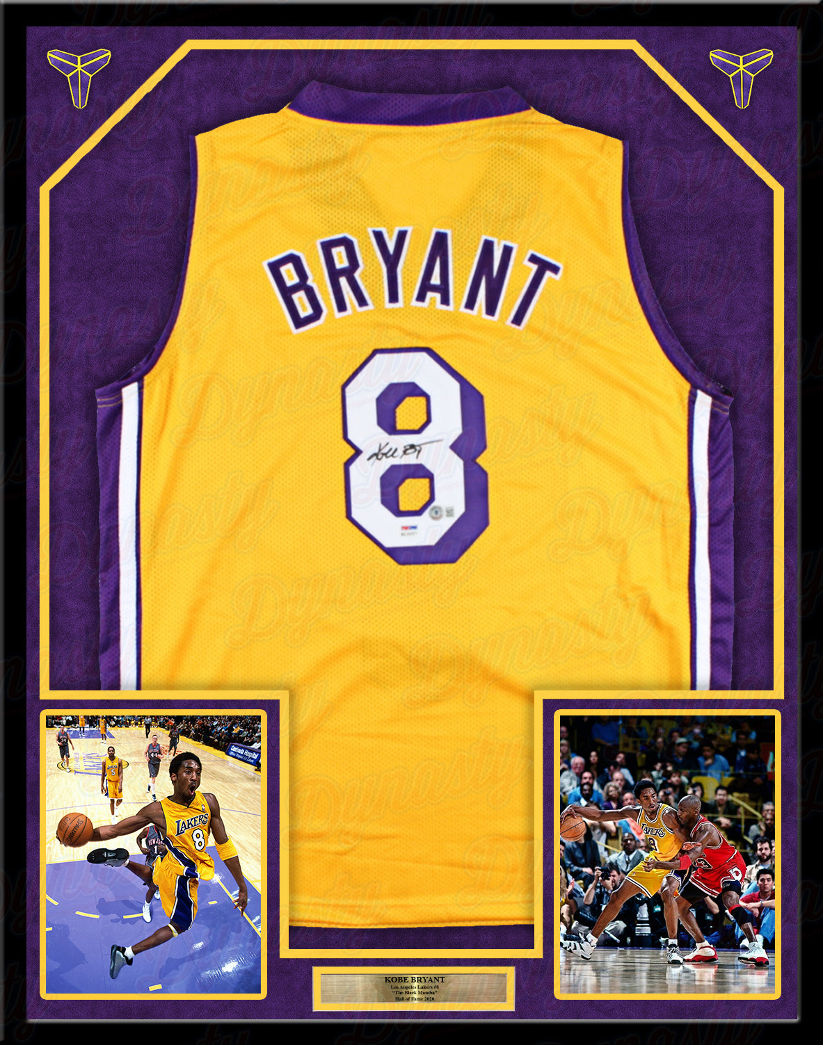 Framed Autographed/Signed Kobe Bryant 33x42 Los Angeles LA Retro