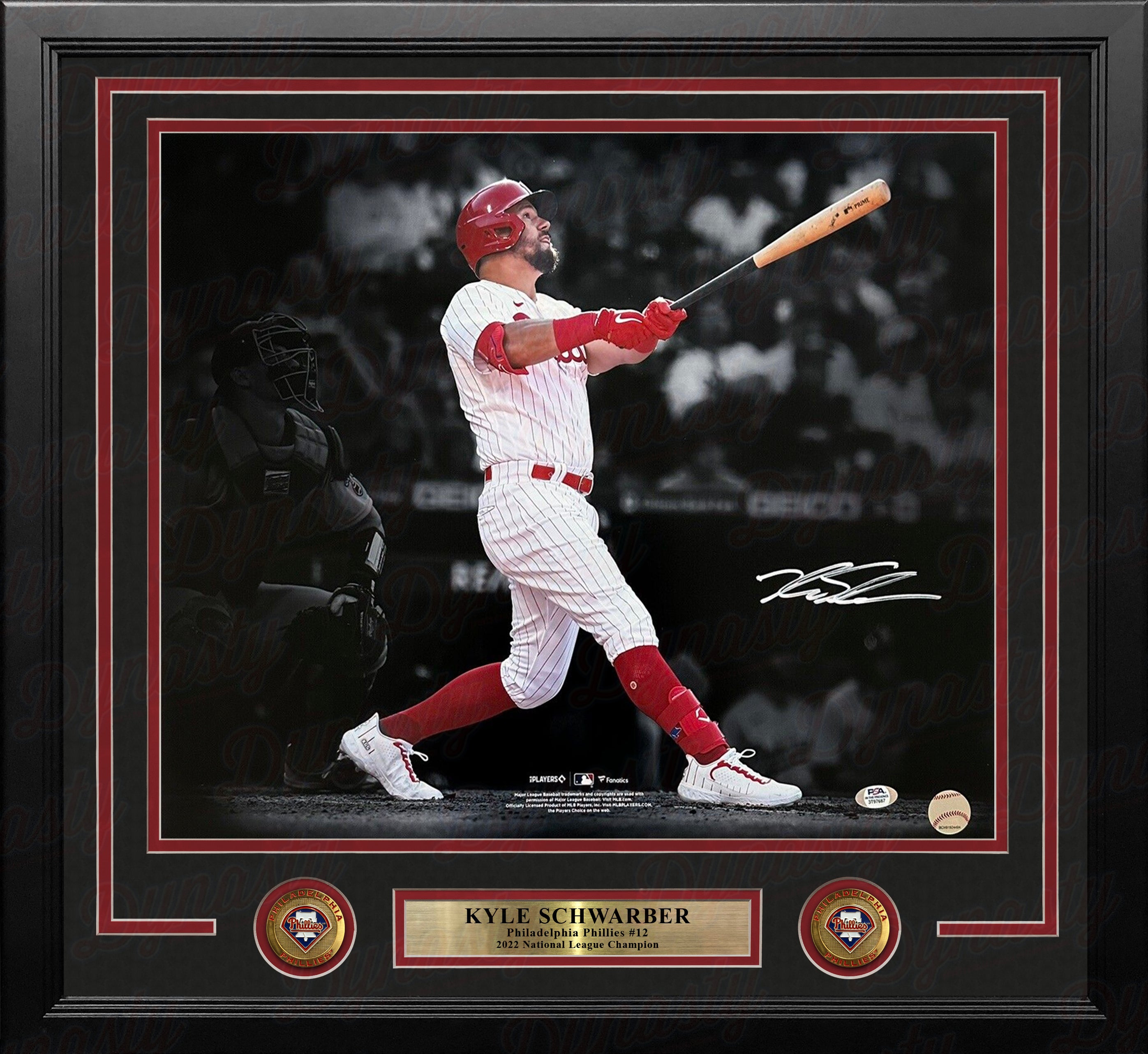 Kyle Schwarber Swing Philadelphia Phillies Autographed 16 x 20 Framed  Blackout Baseball Photo - Dynasty Sports & Framing