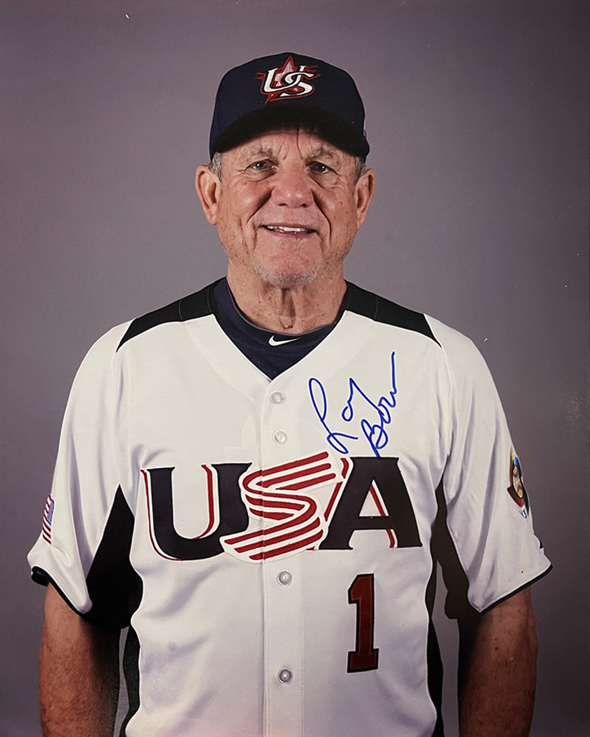 Larry Bowa Team USA Studio Autographed MLB Baseball 8x10 Photo