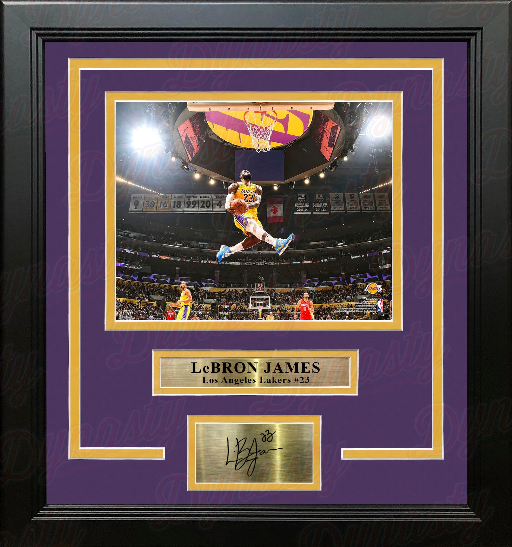 Cavaliers LeBron James Signed Framed 18x36 Photo UDA #BAM17417