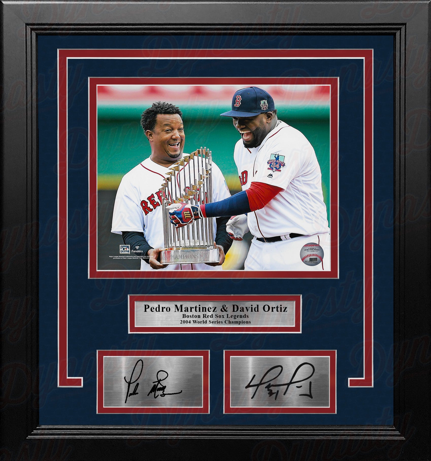 Pedro Martinez & David Ortiz Trophy Boston Red Sox 8x10 Framed
