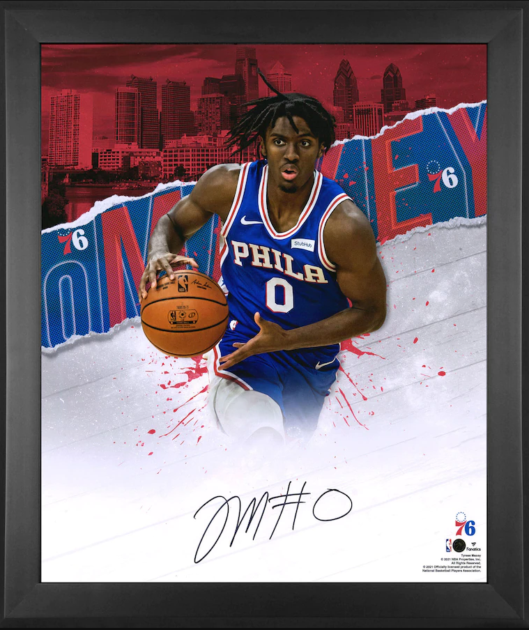 Tyrese Maxey City Edition Action Philadelphia 76ers Autographed