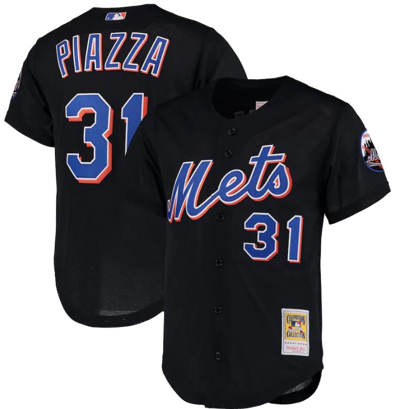 Framed Mike Piazza New York Mets Autographed Mitchell and Ness 2000 World  Series Black Authentic Jersey